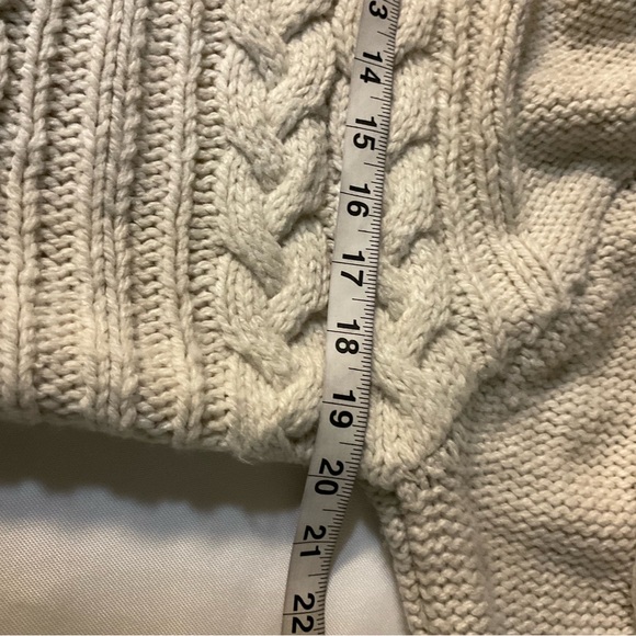 St. John's Bay Women's Beige Cable Knit Turtleneck Sweater - Picture 5 of 9